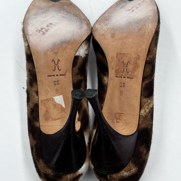 Cole Haan Collection Signature Pony Hair Leopard Print Brown Slip on Heels 9.5 - Picture 15 of 16